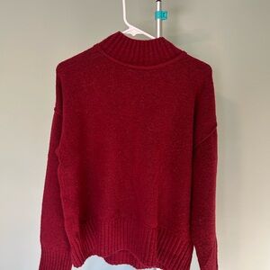 Elegant Burgundy Mockneck Sweater